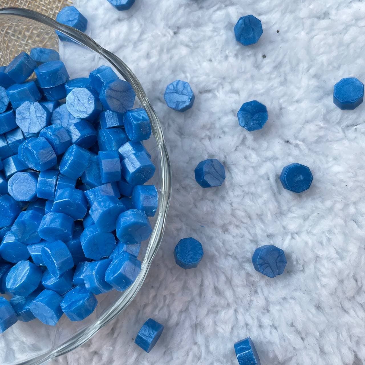 Blue Steel Wax Seal Beads, Blue Wax Beads