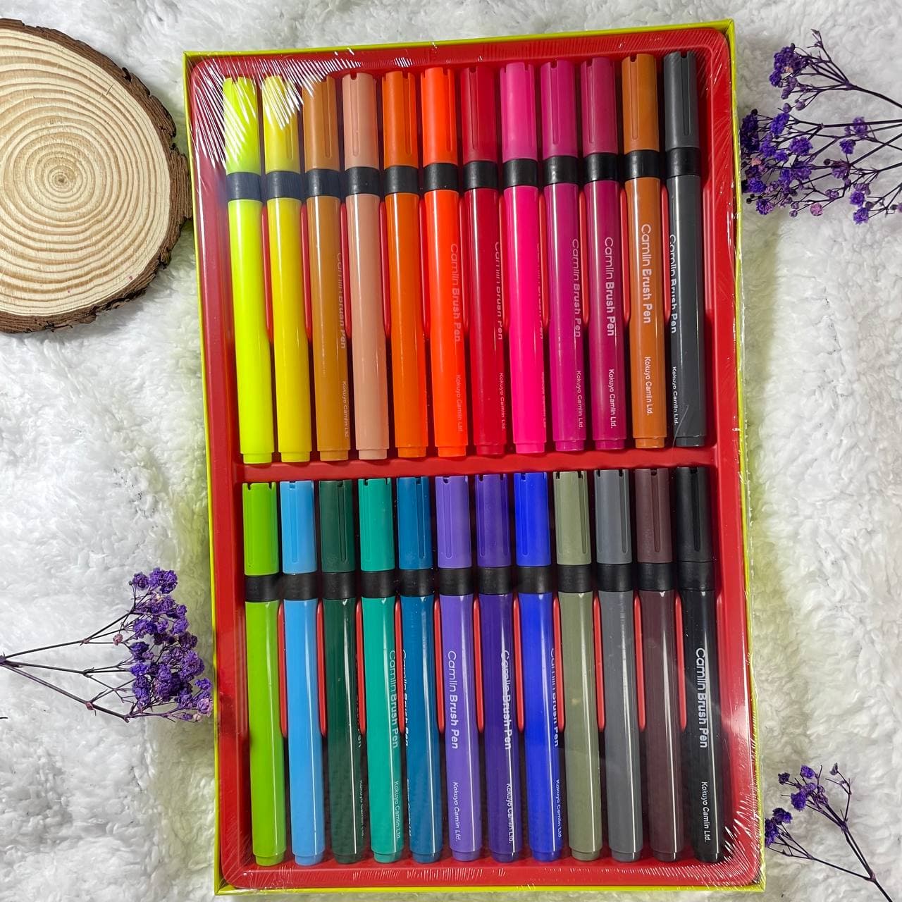Port Ontmoedigd zijn Dicteren Camlin Kokuyo Brush Pens, 24 Shades (Multicolor) – Calligraphy Stylez