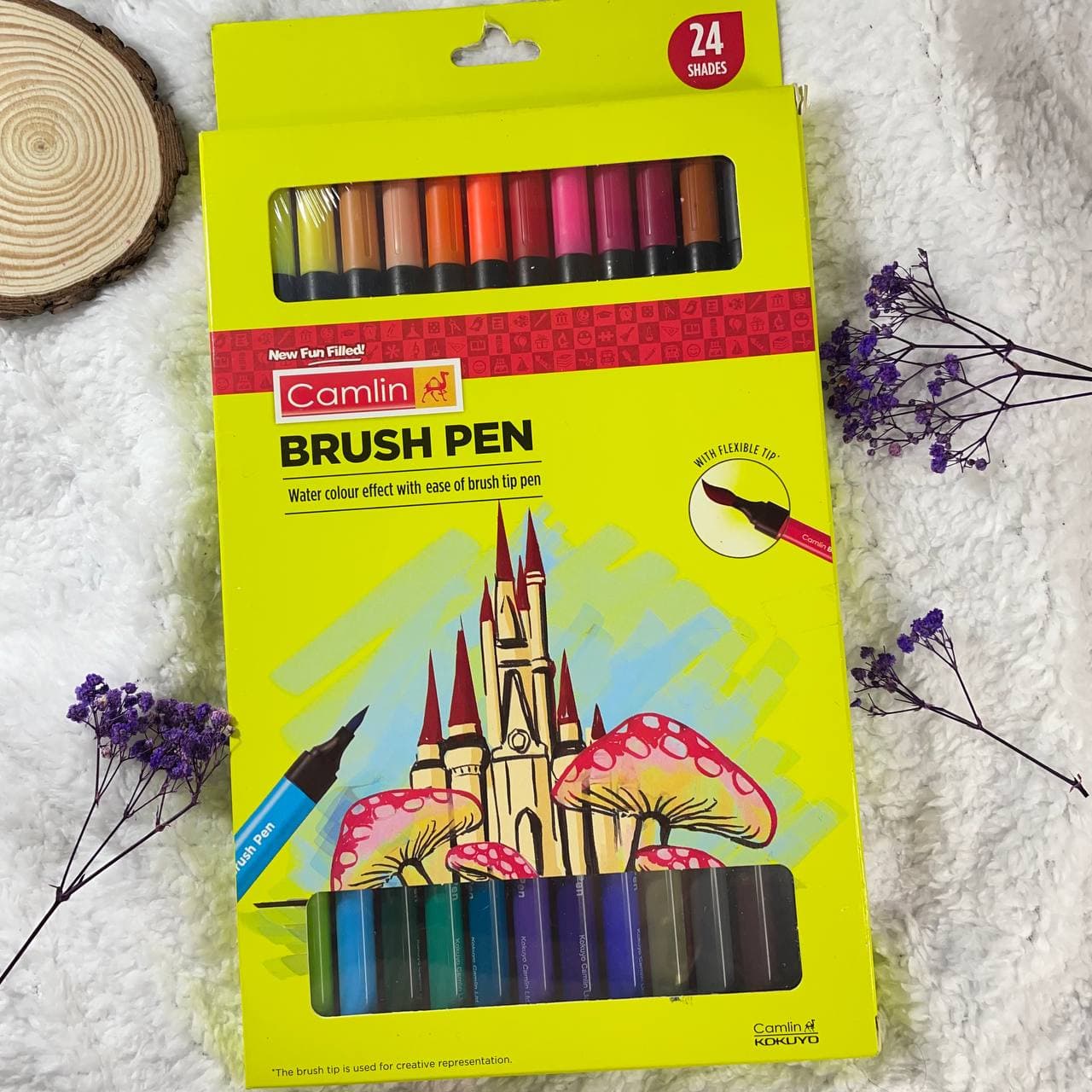  Camlin Kokuyo Brush Pen, 12 Shades (Multicolor)