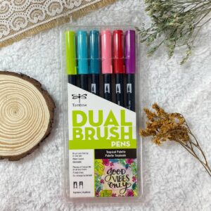 Tombow Dual Brush Pen Set, 6-Pack, Tropical Colours