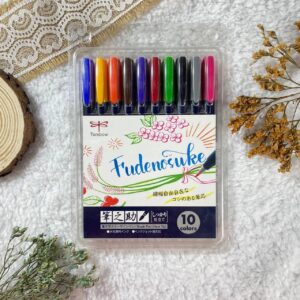 Tombow Fudenosuke Brush Pen Coloured Set