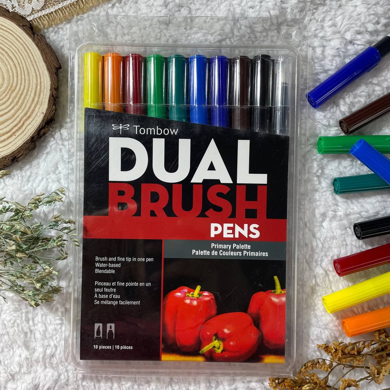 Tombow Dual Tip Brush Pens Primary 10 Pack