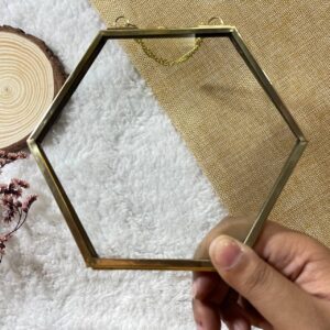 Vintage Glass Frame – Hexagonal 6″