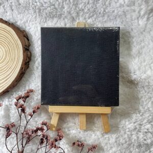 Black Canvas With Easel (4×4 Inch)
